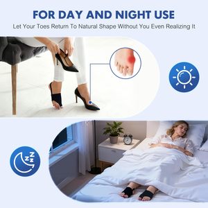 Correcteur d'alignement des orteils avec attelle et coussinets pour soulager la douleur du <span class=keywords><strong>hallux</strong></span> <span class=keywords><strong>valgus</strong></span>, séparateur d'orteils confortable pour le soutien jour/nuit - Product Image 6