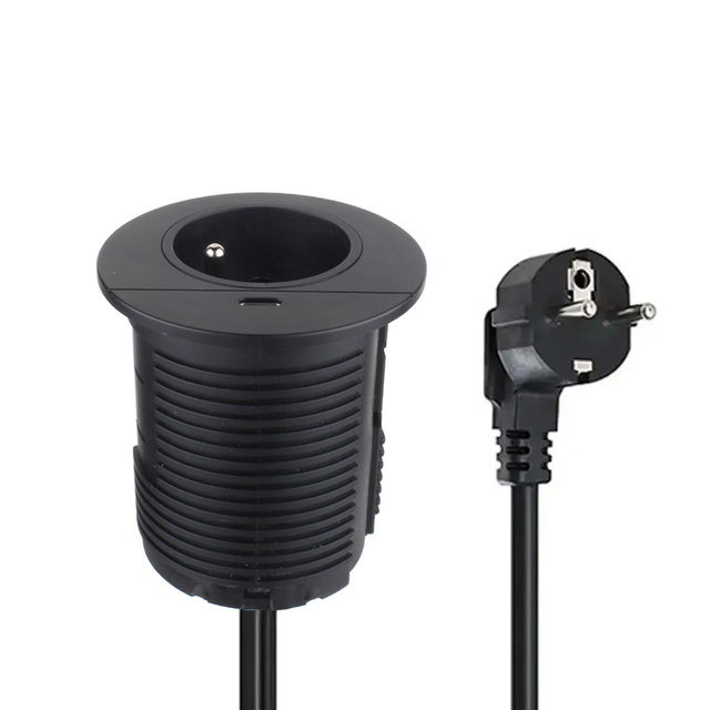 Power Grommet with European Socket and USB Charger