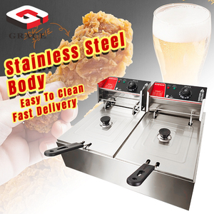 <span class=keywords><strong>Friteuse</strong></span> électrique double panier en acier inoxydable <span class=keywords><strong>220V</strong></span>, nouvelle, équipement de cuisine professionnel pour hôtels - Product Image 4