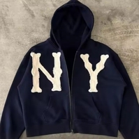 Veste à capuche en faux cuir PU personnalisée pour hommes Lettres unisexes en relief Automne Street Print Winter Season Hoodie