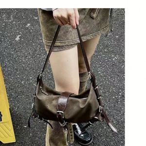 Vintage Crossbody Bag Retro Saddle Bag with Buckle Detail for Women - Product Image 4