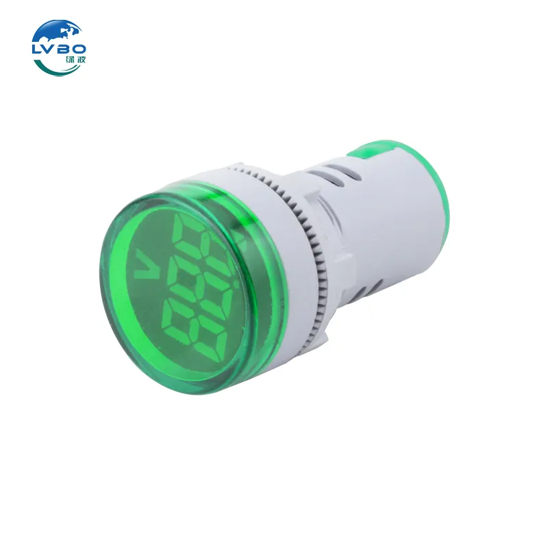 LVBO yeşil yuvarlak LED tek ekran AC Amp Volt amper voltmetre ile 20-500V