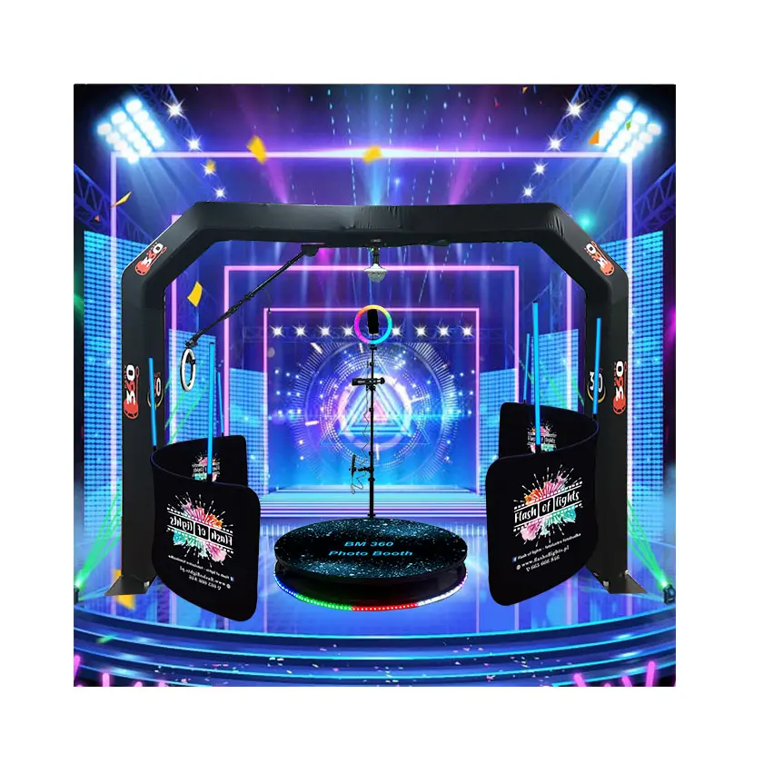 2024 Newest Fashion Overhead 360 Photo Booth Enclosure Backdrop Top Automatic Spinner Photo Booth Sky 360 Camera Video Booth
