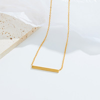 Nouvel arrivage de collier en argent bijoux en acier inoxydable personnalisés collier en forme de barre vierge plaqué PVD sans ternissement collier en or pour femmes