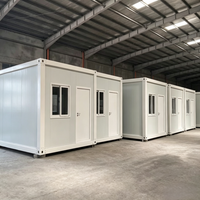 Maison conteneur pliable de 20 pieds avec toilettes intégrées et panneaux sandwich isolés pour cabines ou bureaux
