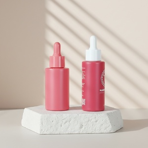 Skin Care Serum Glass Cosmetic Dropper Bottle Gradient Color Glossy Pink Green 30ml 50ml - Product Image 2