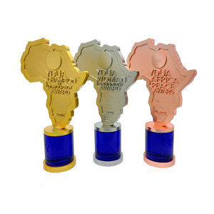 Tùy chỉnh kim loại Trophy giải thưởng 3D hợp kim nhôm mạ vàng Châu Phi bản đồ danh hiệu - Product Image 5