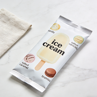 Sacs en plastique Mylar imprimés sur mesure avec fermeture arrière pour emballages alimentaires de bâtonnets de crème glacée