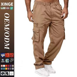 กางเกงวิ่งลำลองคุณภาพสูง กางเกงแทร็คแพนท์ กางเกงลำลองผู้ชายสำหรับกิจกรรมกลางแจ้ง กางเกงทำงานทรงตรงหลายกระเป๋า กางเกงคาร์โก้ขายาวผู้ชาย - Product Image 1