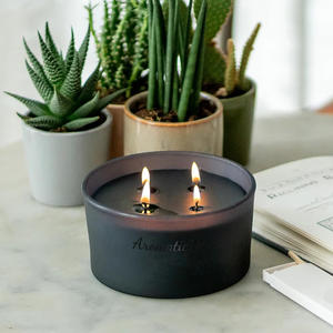 Sang Trọng Nến Thơm Biểu Tượng Tùy Chỉnh Nến Thơm Lớn Sáp Đậu Nành Màu Đen Mờ Jar Nến Thơm - Product Image 5