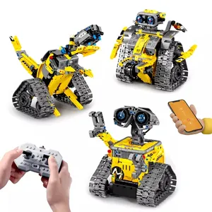 Programação App 3 Em 1 Robô Stem Building Block Set Crianças Enigma Controle Remoto Building Block Toys Crianças Diy Toy