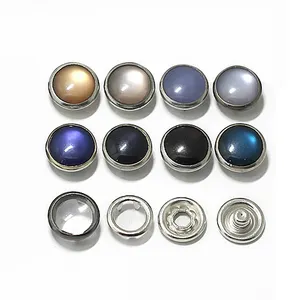 OEM garment accessories zinc alloy custom baby snap button press metal 5 prong ring snap buttons metal baby snap button 8 mm