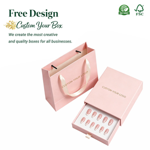 Boîtes d'emballage en gros pour faux ongles de qualité supérieure avec inserts en éponge, imprimées sur mesure, matériaux réutilisables et écologiques - Product Image 1