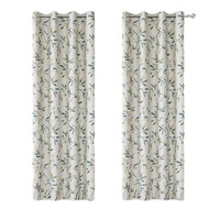 Rideaux occultants modernes XinLan en polyester à œillets, imprimé feuilles florales, de haute qualité pour salon