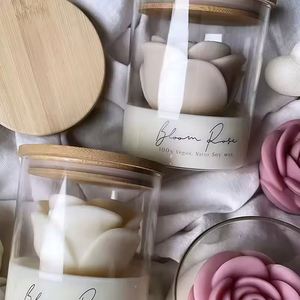 Eco-friendly <b>Soy</b> <b>Wax</b> Handmade Aromatherapy Scented Candle Custom Logo Option Luxury Glass Jar for Valentine's Day Diwali - Product Image 6