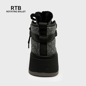 Lông Cừu Và Dày Tuyết Khởi Động Chống-Trượt Đế Cao Su Không Thấm Nước Da Bò Mùa Đông Tuyết Chống Ngoài Trời Đi Bộ Đường Dài Khởi Động Lông Khởi Động - Product Image 4