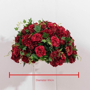 Vente en gros de roses en soie centres de table pour mariage Arrangements floraux centre de boule pour fleurs artificielles de table - Product Image 4