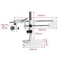 24MP 1080p Camera 3.5X-90X Zoom Simul-Focal Double Boom Stand Trinocular Stereo Microscope LED Illumination 60FPS for Phone