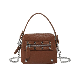 Retro Punk Nietenverzierte Y2K Influencer-Style Mini Reißverschluss-Tasche mit Mehreren Fächern Tragbare Halskette Umhängetasche Geldbörse - Product Image 5