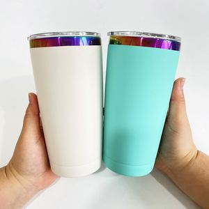 4pack Custom logo Powder Coated 20oz rainbow Plated <b>Double</b> <b>Walled</b> Stainless Steel Travel Cup for Sunflower Laser Engraving - Product Image 4