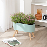BRICE Support de Plante Auto-Arrosant en Plastique pour Vase de Sol, Porte-Plantes, Boîte à Fleurs, Présentoir pour Pots, Étagère Moderne pour Jardin Intérieur et Extérieur en Rotin