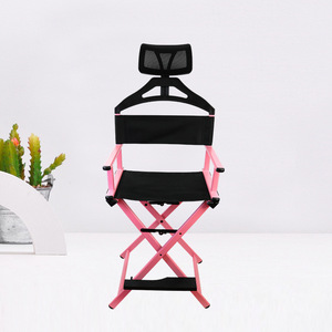 Chaise de réalisateur portable, pliable, professionnelle, télescopique, en acier inoxydable, pour maquilleurs, artistes, pêcheurs, avec appui-tête - Product Image 3