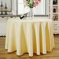 Nappe d'hôtel 100% polyester, prix de gros, décoration de la maison, solide, ronde/rectangulaire, nappe de table, couverture de table