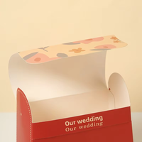 Boîte à dragées de mariage pliable en carton blanc de luxe avec motif floral pour emballage de célébration