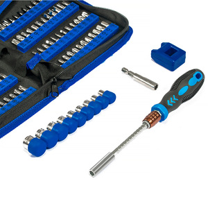 Jeu de tournevis Kyocera 110-en-1 avec embouts magnétiques en acier CRV pour la réparation à domicile et automobile, avec sac en tissu - Product Image 1