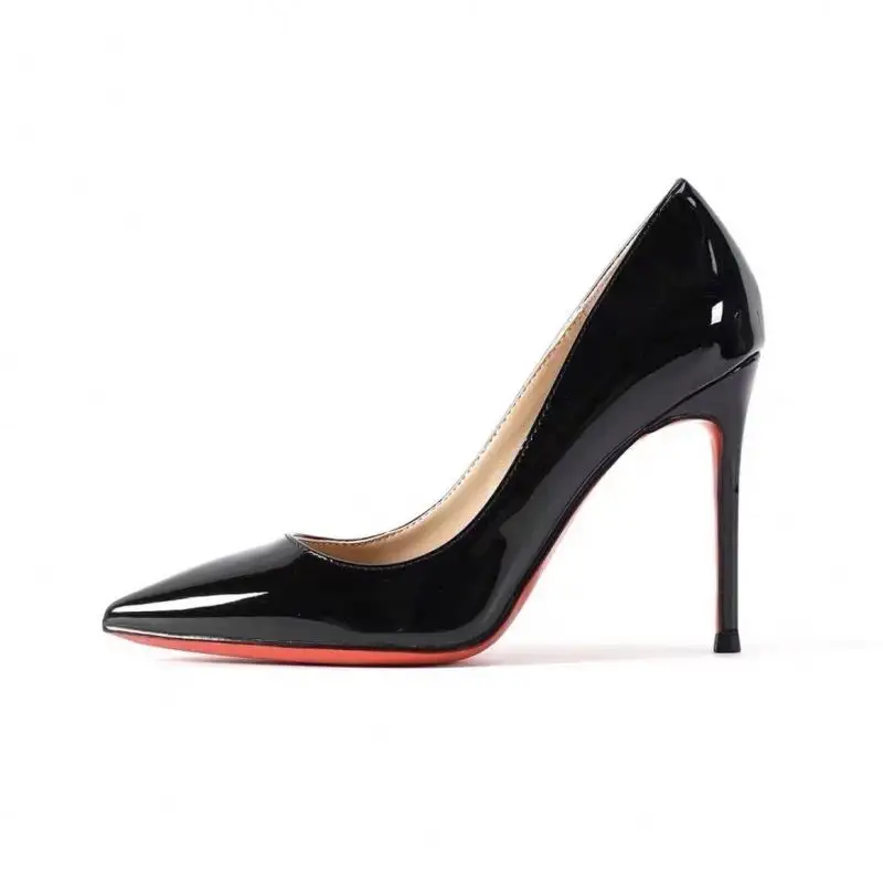 Talons en cuir véritable femmes 2023 chaussures de luxe chaussures de créateurs femmes marques célèbres Red Bottom Heels