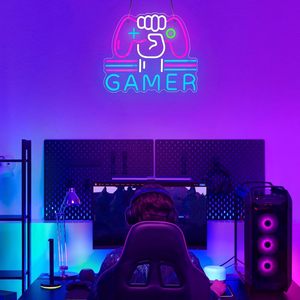 ไฟนีออน LED สำหรับเกมเมอร์ ไม่ต้องติดตั้ง ใช้ตกแต่งภายในร้านอินเทอร์เน็ตคาเฟ่ คลับ ไฟสร้างบรรยากาศ รูปทรงจอยเกม - Product Image 5