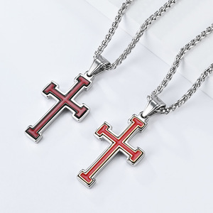 Instagram-worthy yunnique street style, Eastern Expedition Crusader necklace, niche and unique <b>titanium</b> steel cross - Product Image 2