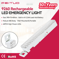 Luminaire d'urgence LED portable et compact à fixation murale, alimenté par batterie 4V 2,5Ah, avec fonction de signalisation de sortie en cas de panne de courant