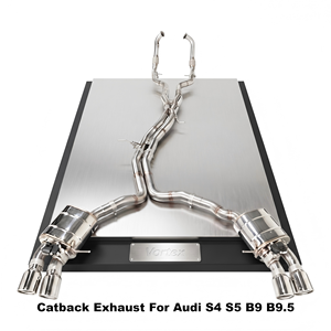 Échappement en acier inoxydable Vortex Performance compatible avec Audi S4 S5 B9 B9.5 2018-2025, silencieux à soupape électronique - Product Image 1