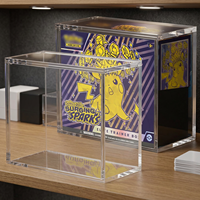Boîte de présentation en acrylique pour boîte de jeu de cartes à collectionner, boîte de protection transparente avec couvercle, boîte de présentation transparente pour collectionneurs