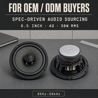 Haut-parleur coaxial de voiture personnalisé de 6,5 pouces, 60W max, 4 ohms, 95Hz-25kHz, cône en papier pour audio automobile, usine OEM, MOQ 500 paires