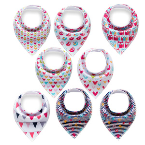 Paquet de 8 Super Absorbant En Coton Imprimé Fleuri <span class=keywords><strong>Bandana</strong></span> Bave Bavoirs De <span class=keywords><strong>Dentition</strong></span> - Product Image 3