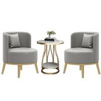 Chaise en cuir de loisir moderne petite table ensemble meubles de maison en métal durable pour chambre à coucher salon balcon hôtel café application