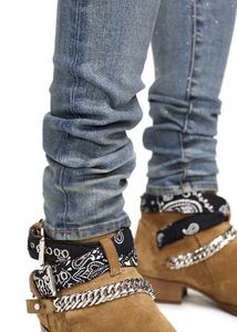 OEM Hombres Italiano Stretch Glitter Denim Ripped Broken Classic Indigo Jeans - Product Image 6