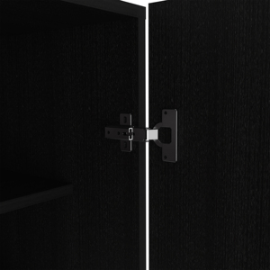 Ensemble de chambre à coucher London Armoire Egeo avec table de chevet en pin noir, 3 pièces - Product Image 5