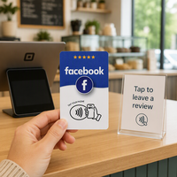 Carte personnalisée en PVC RFID ISO avec NFC et code QR pour les avis Google et les réseaux sociaux Instagram