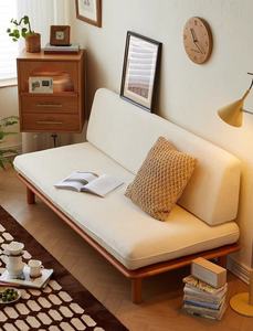 Modern Luxury Square Three Seat Solid Wood Outdoor <b>Sofa</b> Set-Hotel Apartment School Living Room Furniture - Product Image 1