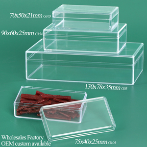 SUNSHING Bulk Acrylic Gold Bar Card Case Hard Plastic Rectangle Wedding Souvenir Box Reusable Candy and Gem <b>Container</b> with Lids - Product Image 5