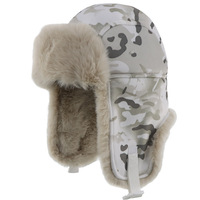 Chapeau de trappeur d'hiver avec bordure en fausse fourrure, options de logo et de couleur personnalisées, pour la chaleur et le style, chapeau camouflage forêt véritable