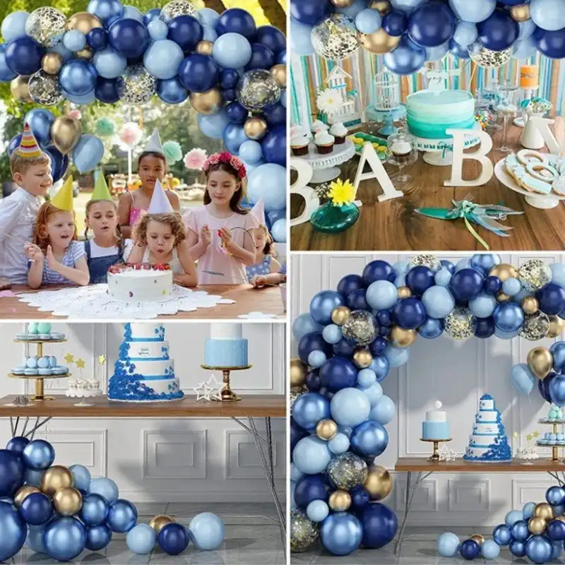 Kit de guirnalda de globos para decoración de fiesta, conjunto de globos de serie Azul para fiesta de boda, globo de látex, gran oferta