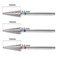 Fabricant vente en gros 16mm Triangle conique fraise à ongles carbure fraise manucure ongles Gel polissage enlever le foret à ongles
