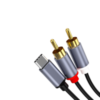 Cable de Audio Tipo C a RCA de Alta Fidelidad, Sin Pérdidas, Chapado en Oro, con Revestimiento de PVC, para Teléfono, Laptop, TV, HDTV, Altavoz, Amplificador