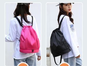 Oem Oxford Waterproof Bag Zipper Pocket Light Bagpack Casual Sports Knapsack Drawstring <b>Backpack</b> Bag - Product Image 5