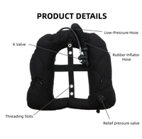 Compensateur de flottabilité (BCD) de plongée sous-marine de 46 lb avec valve K et tuyau basse pression pour la plongée technique