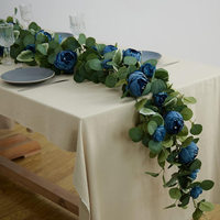 Guirlande de fleurs artificielles en soie d'eucalyptus imperméable de haute qualité à 48 têtes, décoration de table pour la rentrée scolaire, fête à domicile, verdure